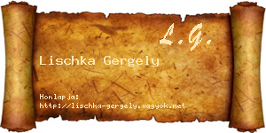 Lischka Gergely névjegykártya